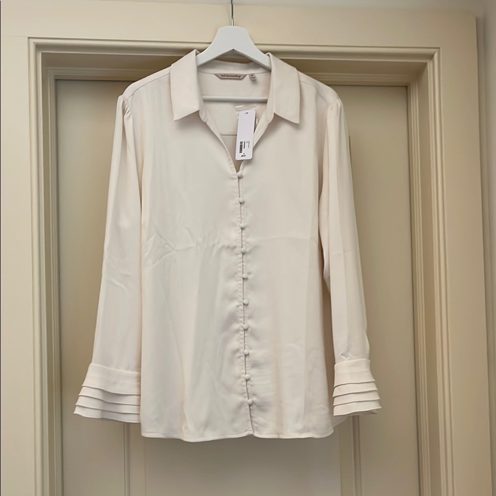 Soft Surroundings Ivory Button-Up Shirt